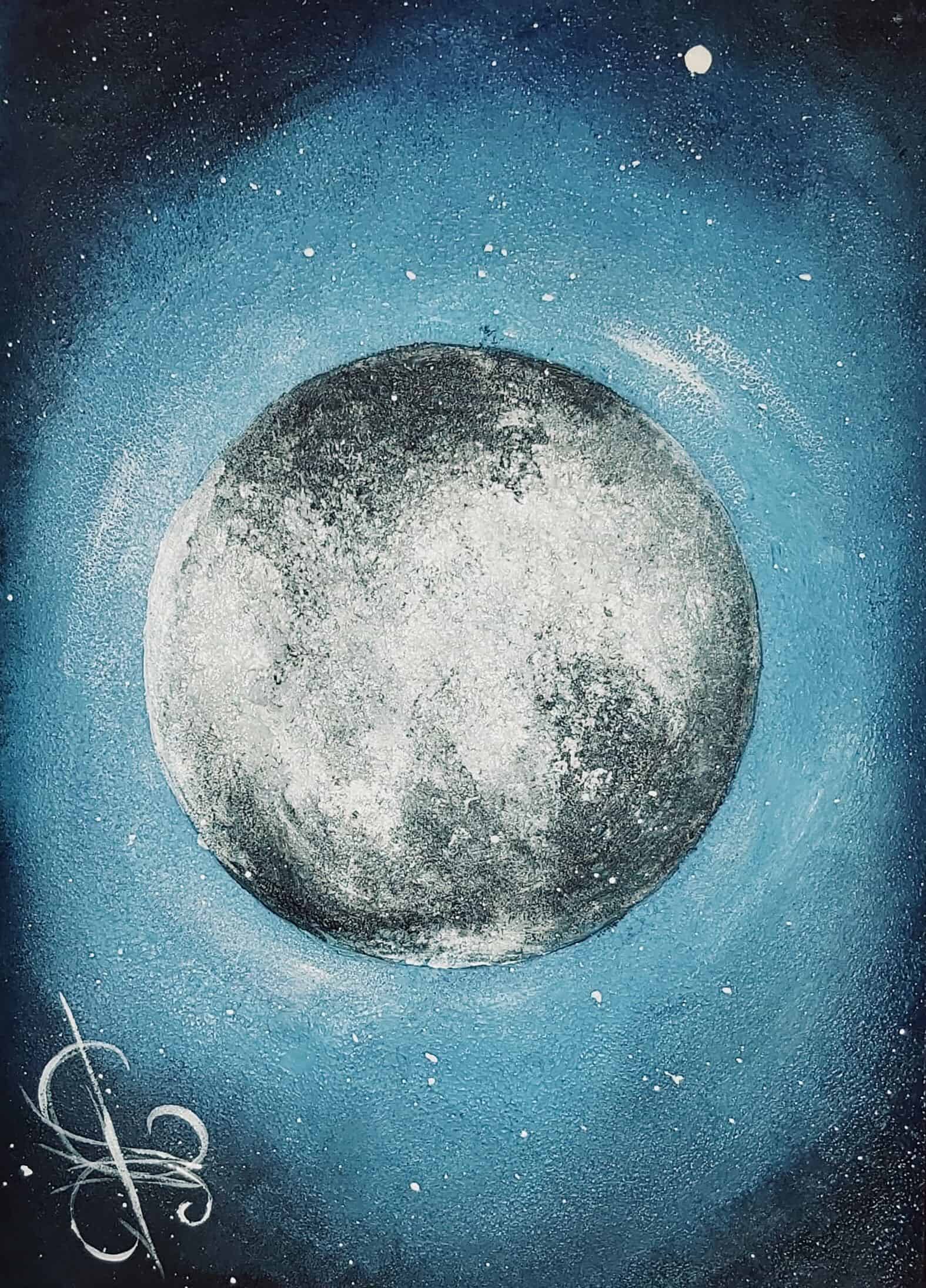 DIY: The painting “A shining moon” by yourself in 7 simple steps